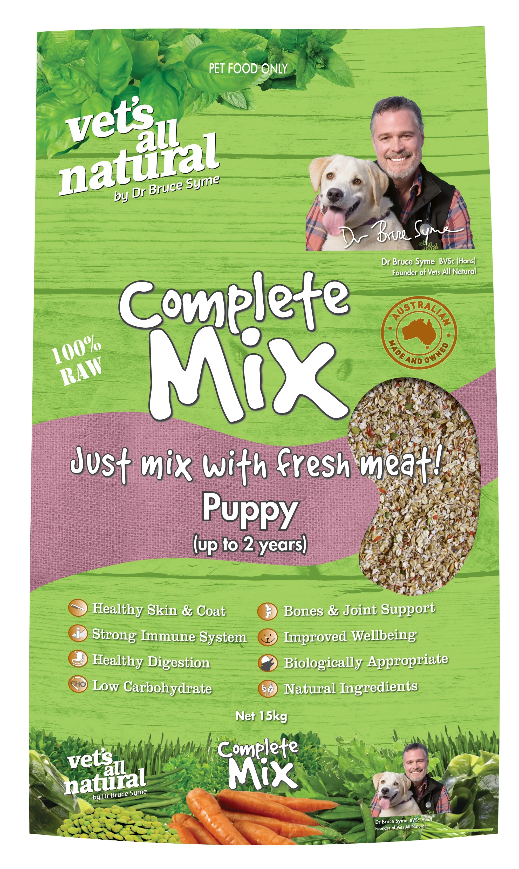 Vets All Natural Complete Mix Dry Dog Food Puppy