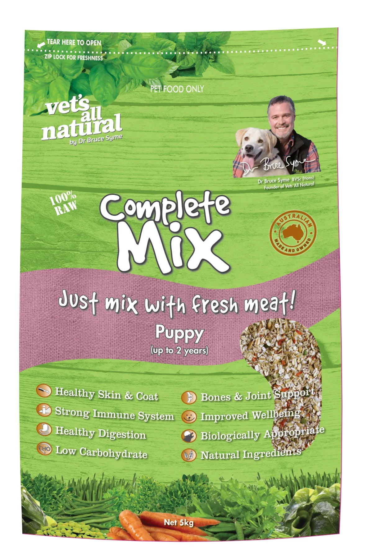 Vets All Natural Complete Mix Dry Dog Food Puppy