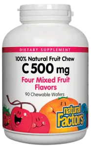 VITAMIN C 500 MG FOUR MIXED FRUIT FLAVORS, CHEW WAFERS