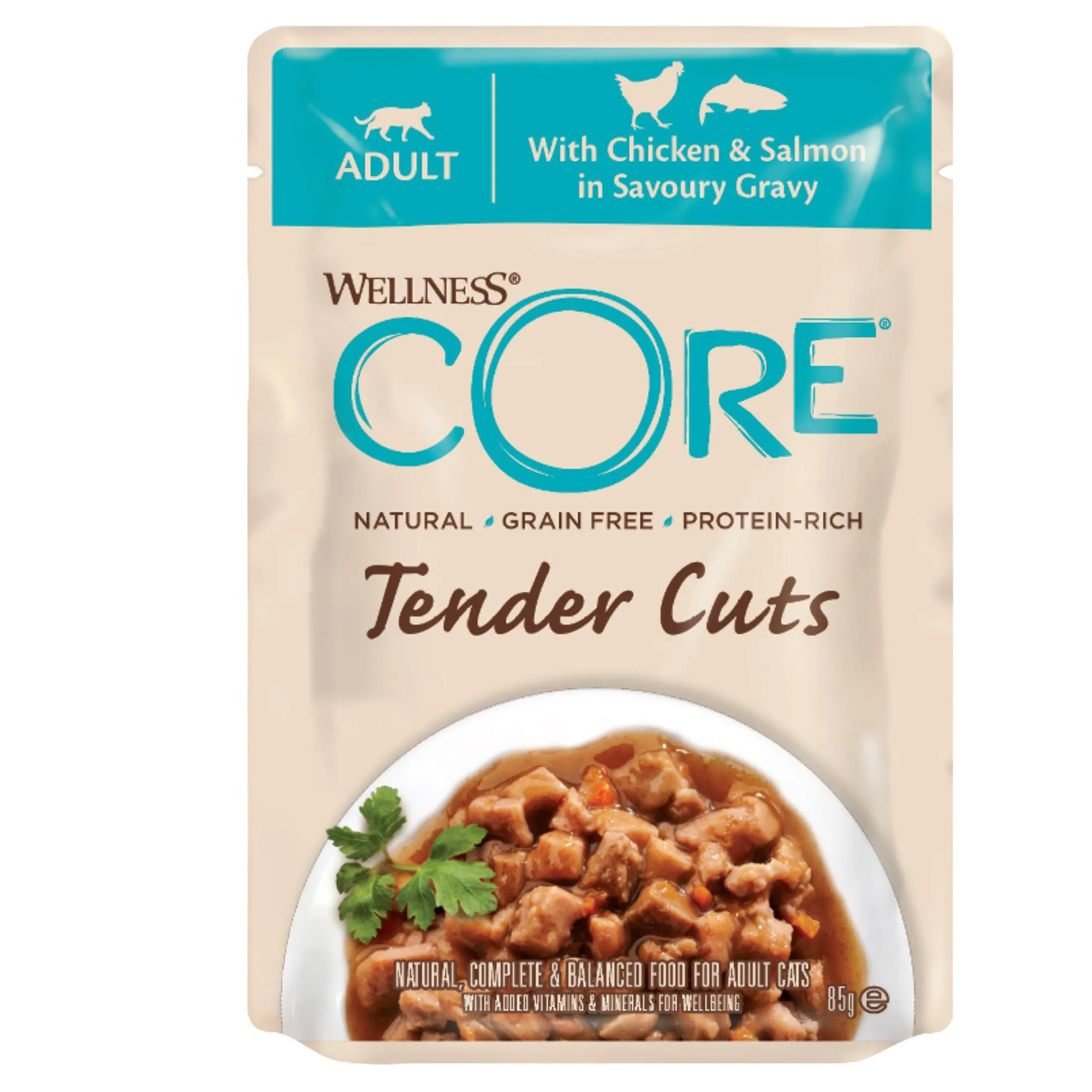 Wellness CORE Tender Cuts with Chicken and Salmon in Gravy Wet Cat Food 85g