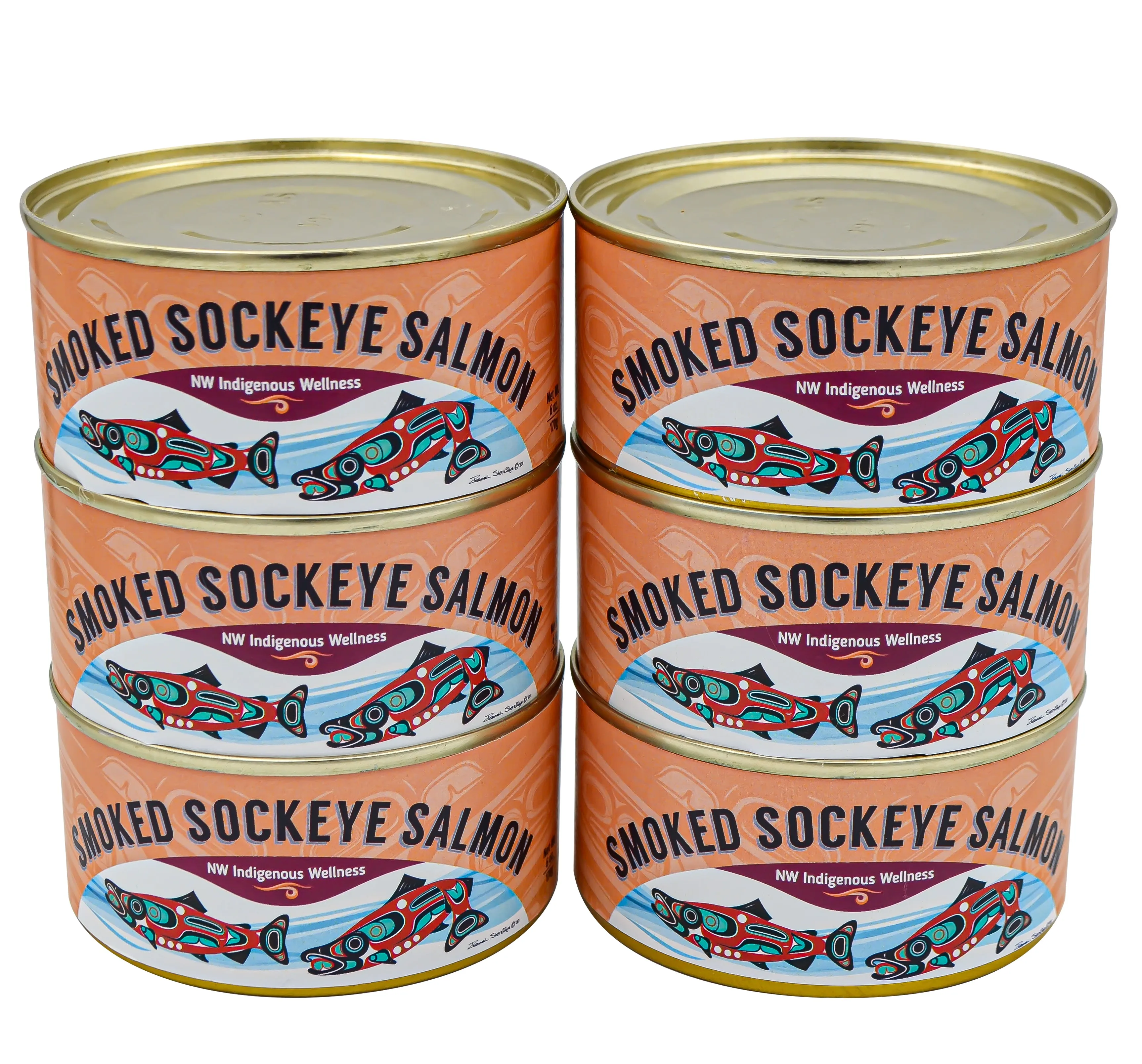 Wild Alaskan Smoked Sockeye Salmon - 6 Cans