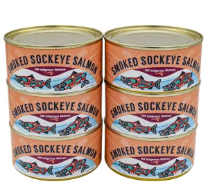 Wild Alaskan Smoked Sockeye Salmon - 6 Cans